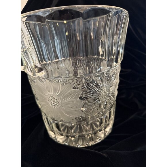 Rare Champagne Ice Bucket Sunflower Motif Heavy Crystal Glass. - Picture 10 of 13